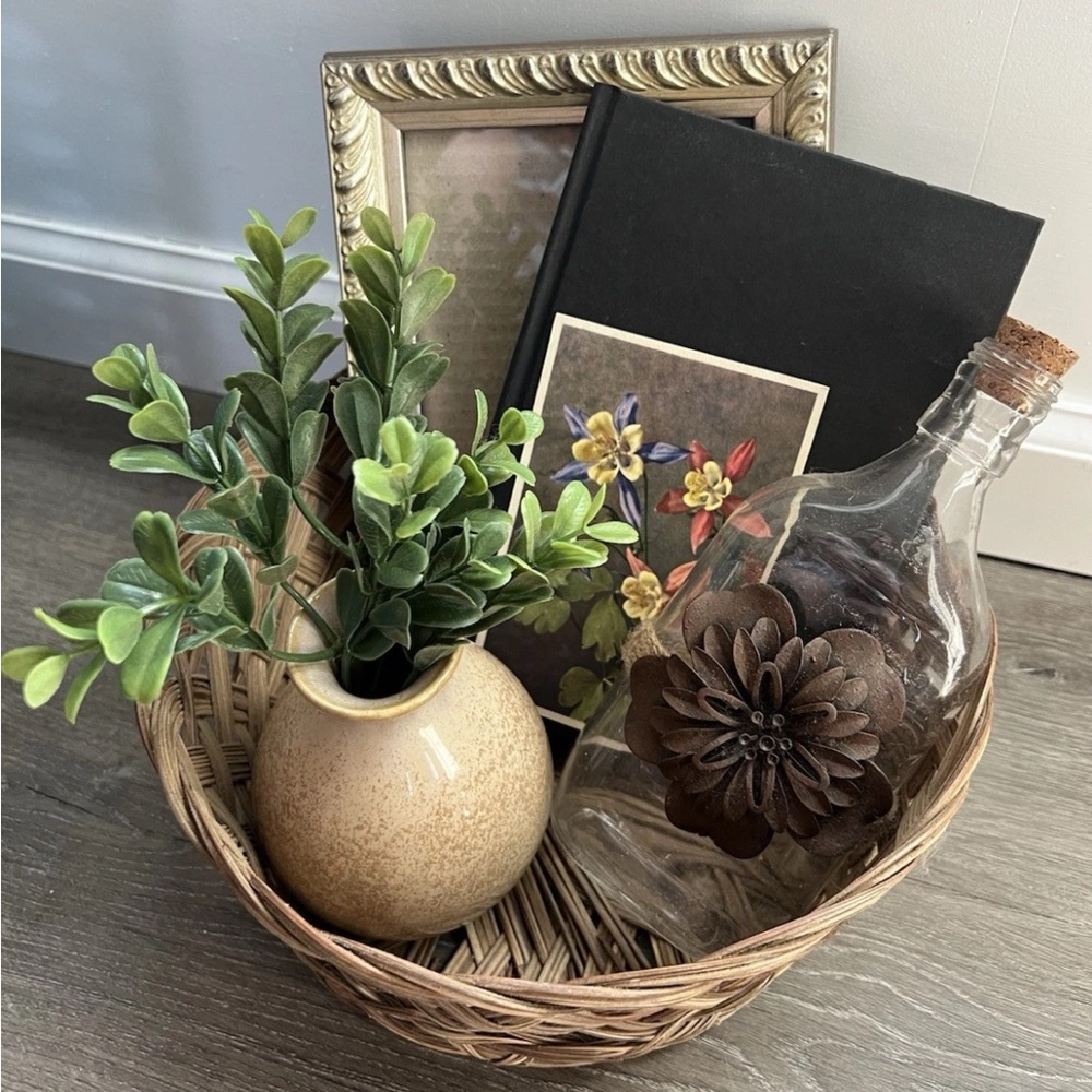 home decor bundle vignette basket frame 7 items
